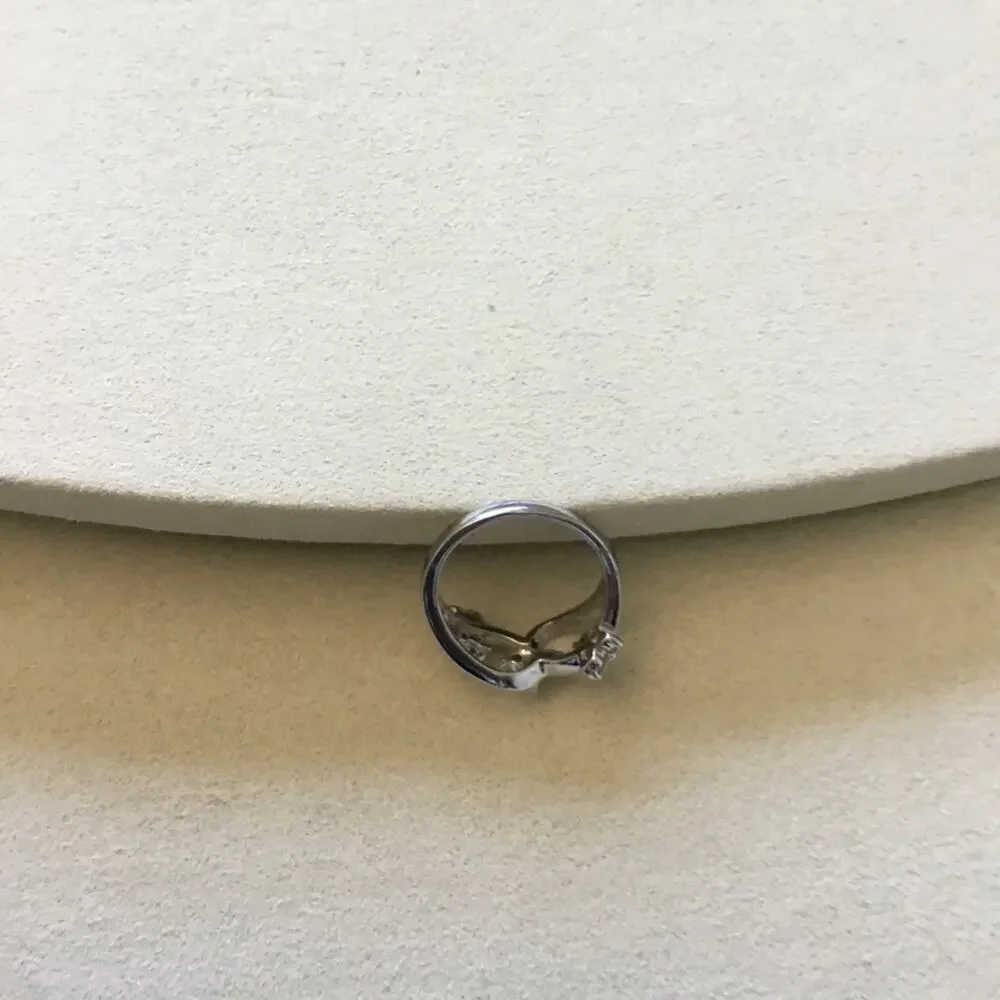 Silver Trio Butterfly Crystals Ring